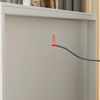 63 Elegant Stone White TV Stand with Adjustable Shelves