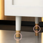 63 Elegant Stone White TV Stand with Adjustable Shelves