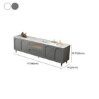 63 Elegant Stone White TV Stand with Adjustable Shelves