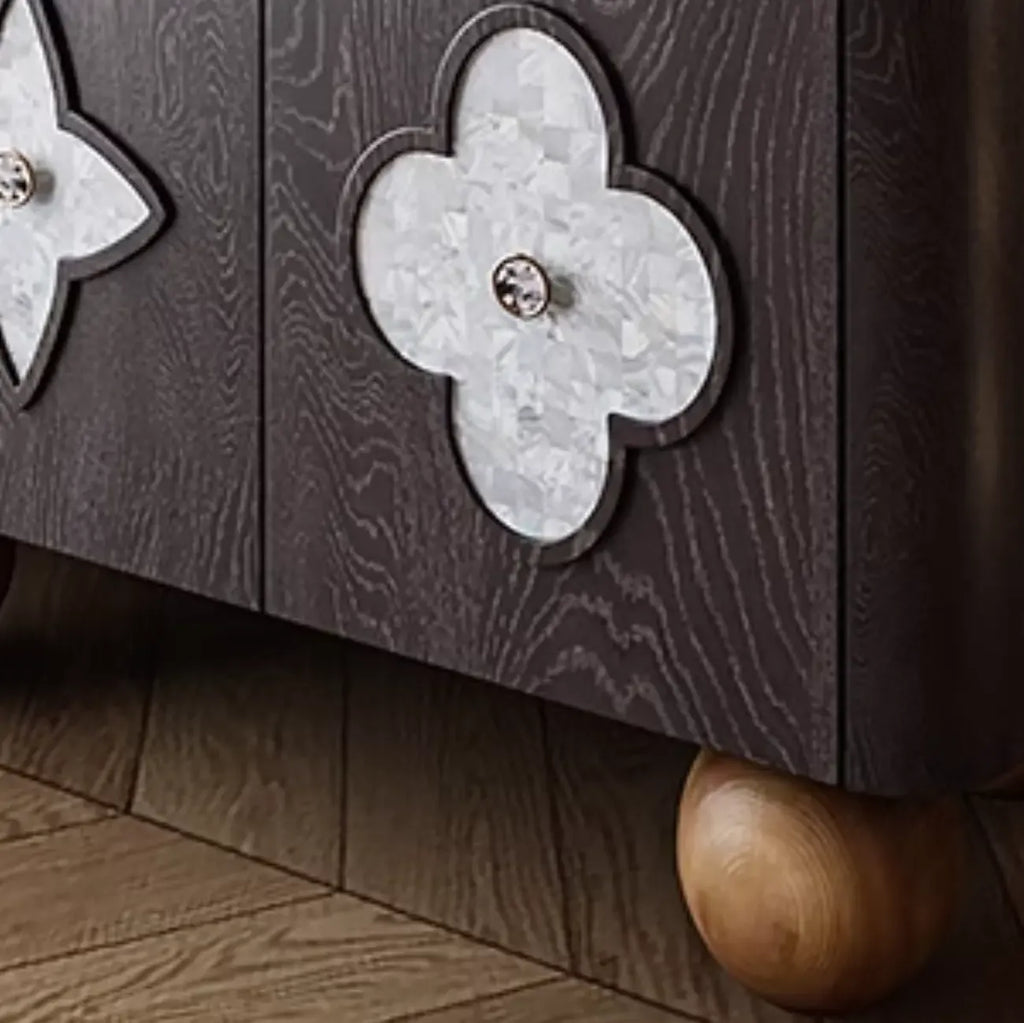 63 Black Modern Rectangle Wooden TV Stand for Living Room