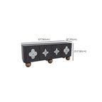 63 Black Modern Rectangle Wooden TV Stand for Living Room