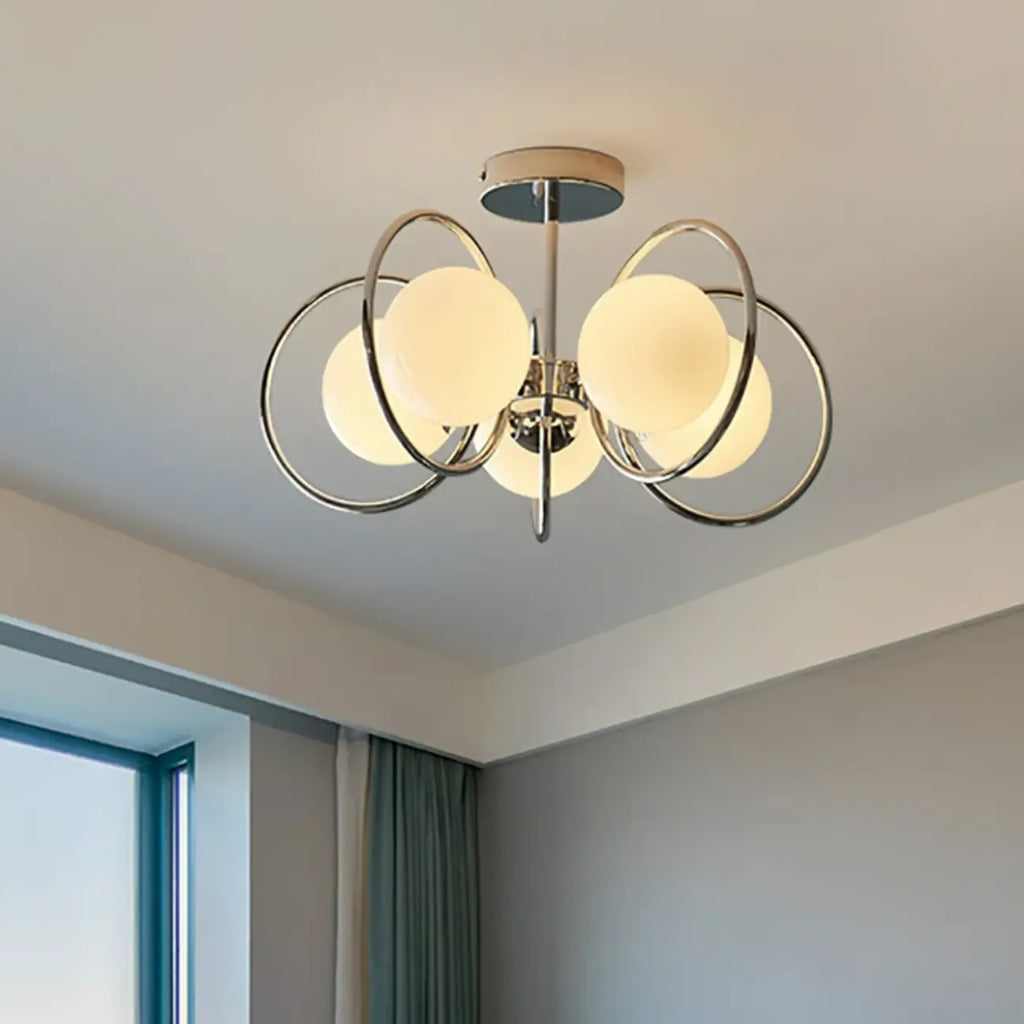 19 to 20 Inch Globe Chrome Ceiling Light for Modern Interior