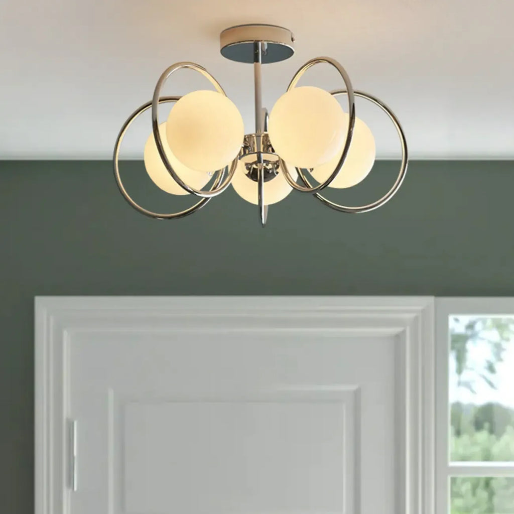 19 to 20 Inch Globe Chrome Ceiling Light for Modern Interior