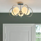19 to 20 Inch Globe Chrome Ceiling Light for Modern Interior