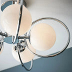 19 to 20 Inch Globe Chrome Ceiling Light for Modern Interior