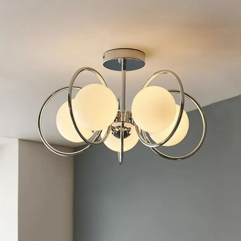 19 to 20 Inch Globe Chrome Ceiling Light for Modern Interior