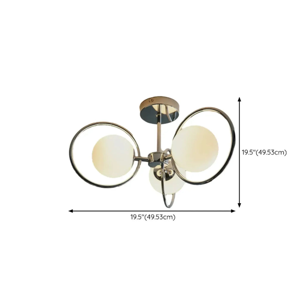 19 to 20 Inch Globe Chrome Ceiling Light for Modern Interior
