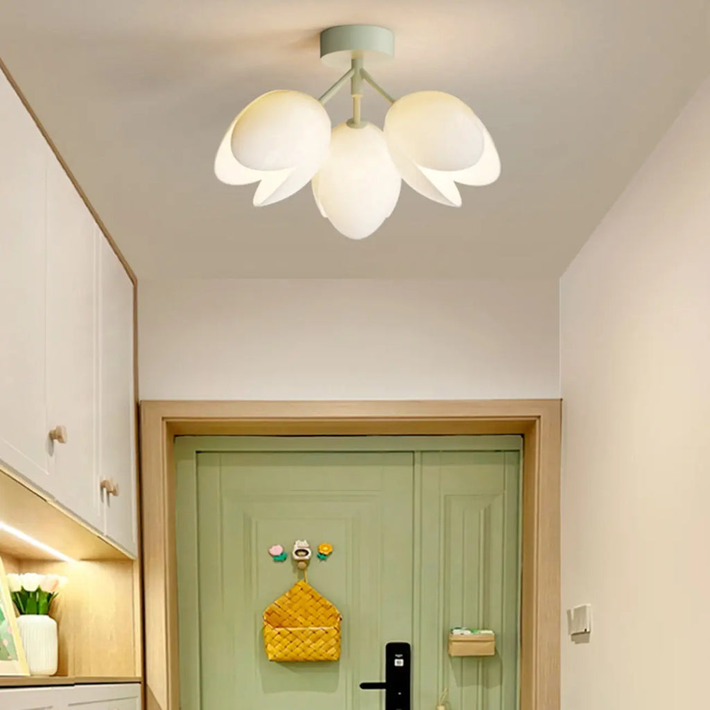 Elegant Mini Floral Resin Ceiling Light for Living Room