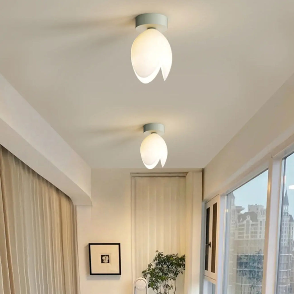 Elegant Mini Floral Resin Ceiling Light for Living Room