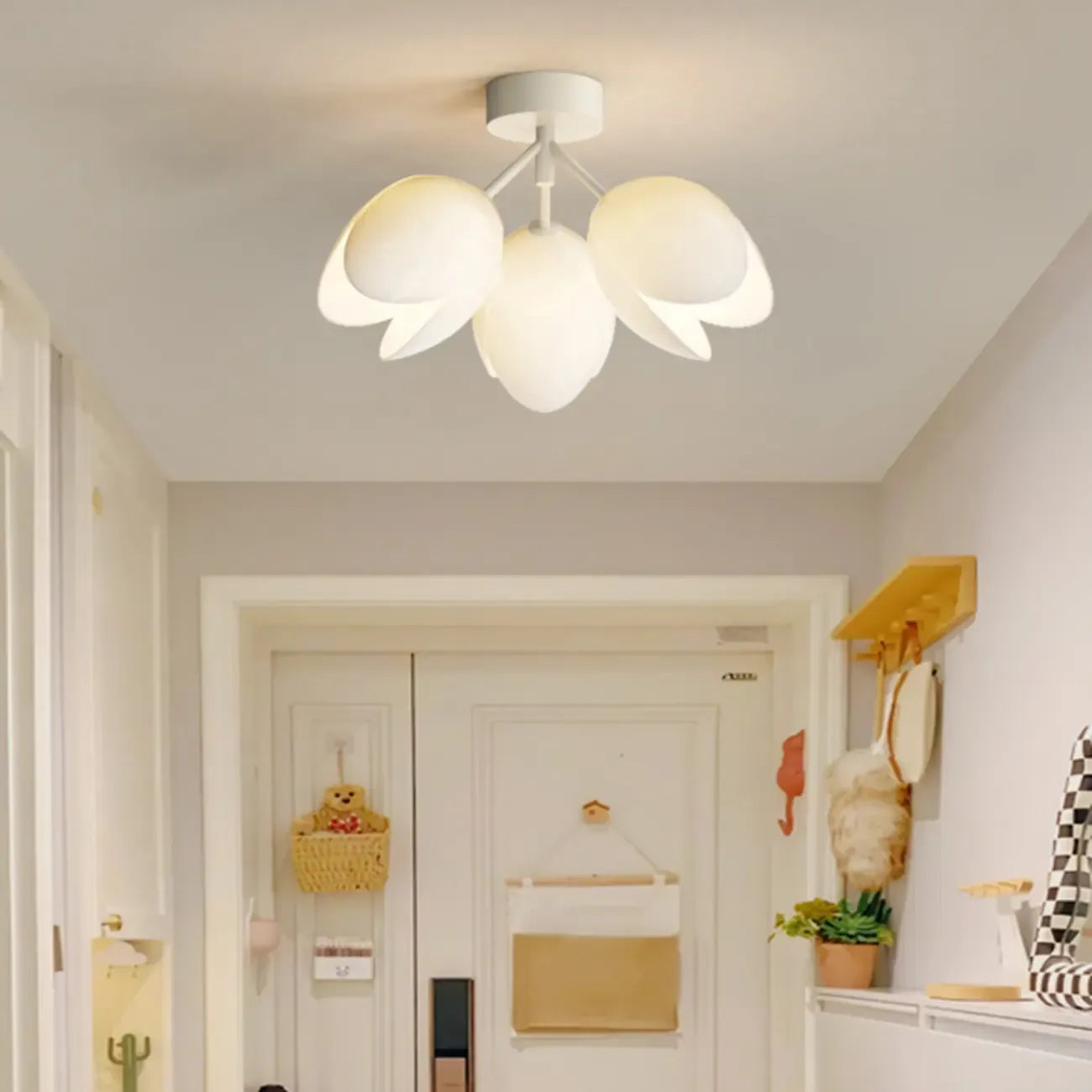 Elegant Mini Floral Resin Ceiling Light for Living Room