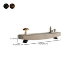 87 Modern Stone Champagne Curved TV Stand with Drawers
