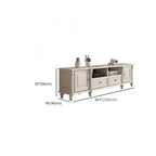 87 White Wood Open Storage TV Stand for Living Room