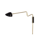 Black Metal Swing Arm Plug in Wall Sconce for Bedroom