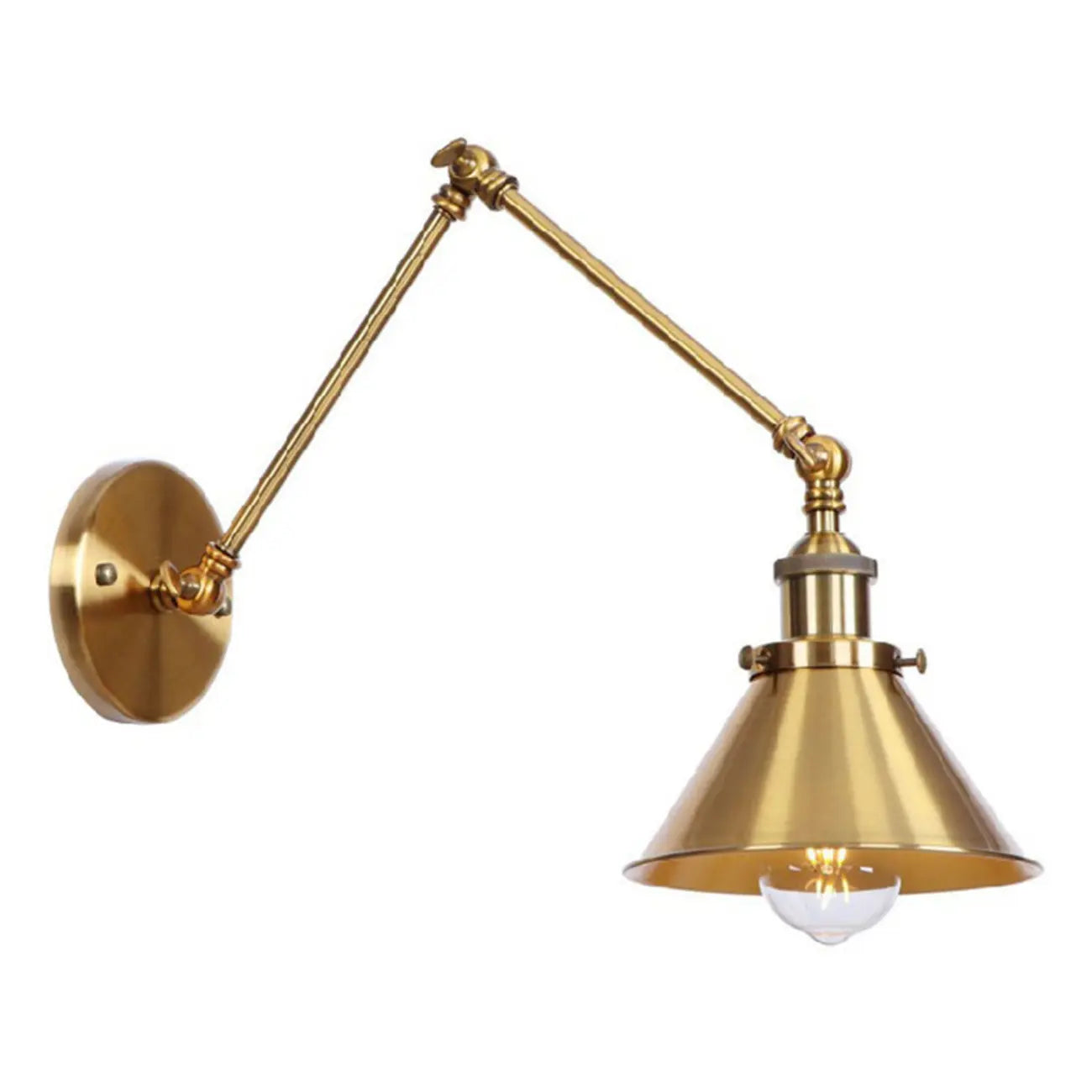 Vintage Adjustable Swing Arm Wall Light for Living Room