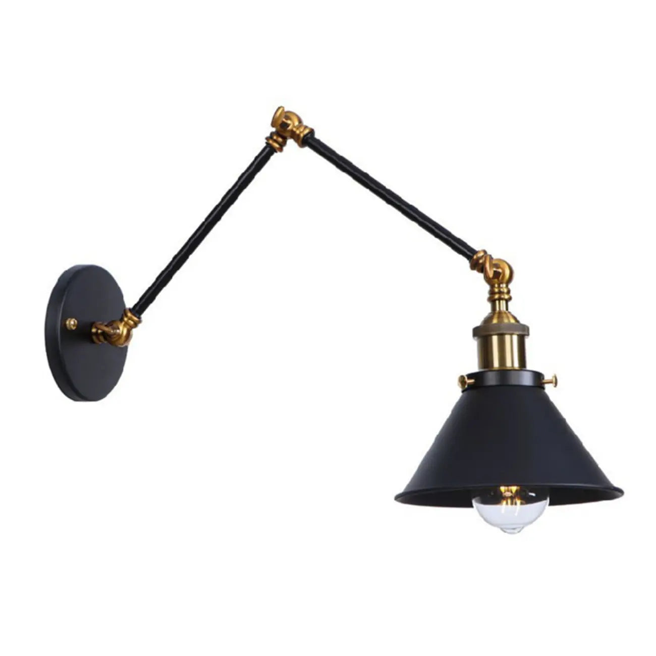 Vintage Adjustable Swing Arm Wall Light for Living Room