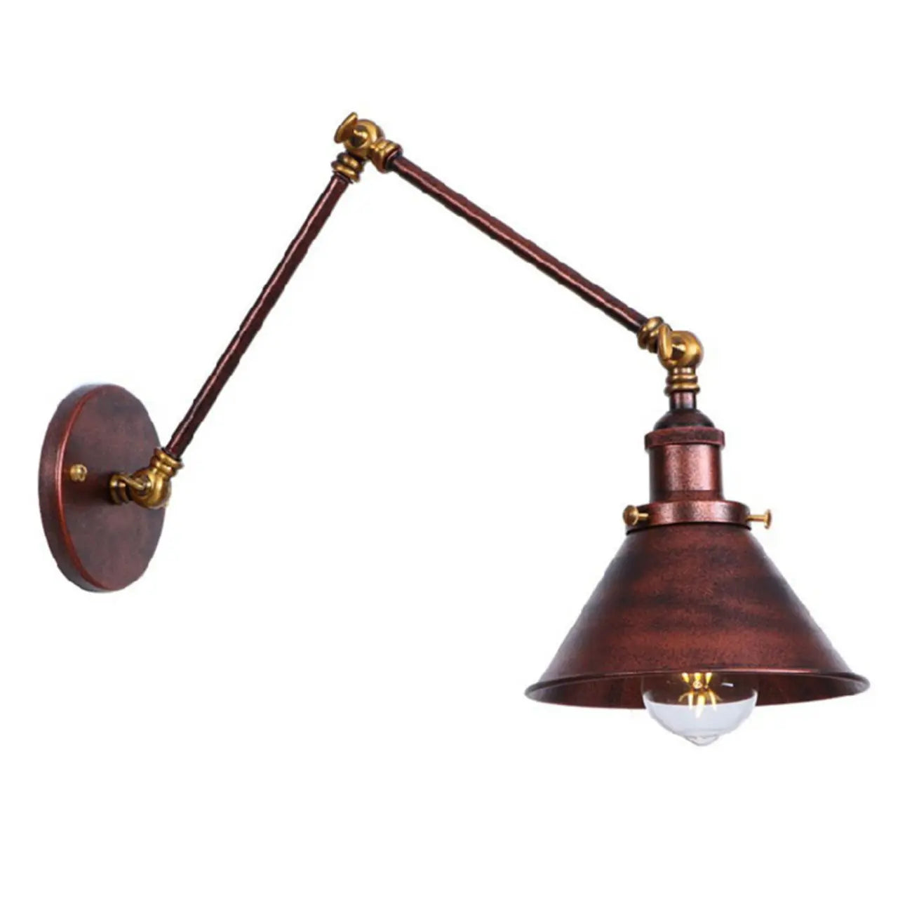 Vintage Adjustable Swing Arm Wall Light for Living Room