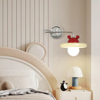 Modern Adjustable Chrome Swing Arm Wall Light for Bedside
