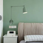 Adjustable Iron Swing Arm Wall Light for Bedside/Study Space