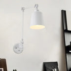 Adjustable Iron Swing Arm Wall Light for Bedside/Study Space