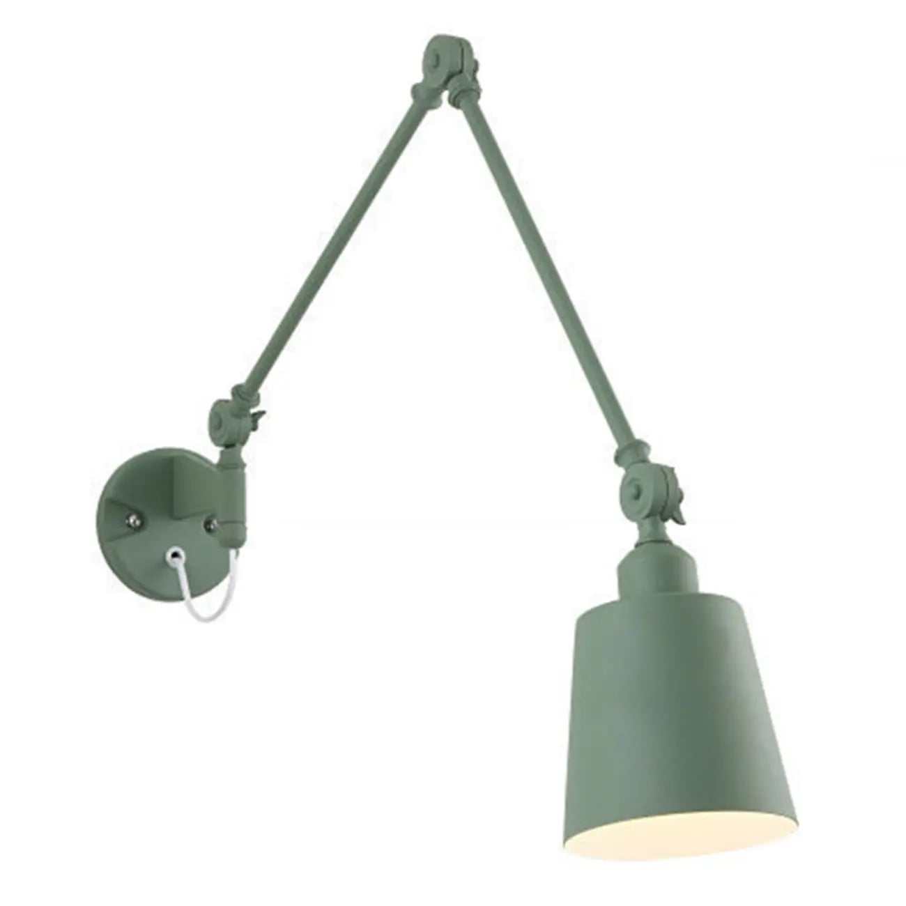 Adjustable Iron Swing Arm Wall Light for Bedside/Study Space