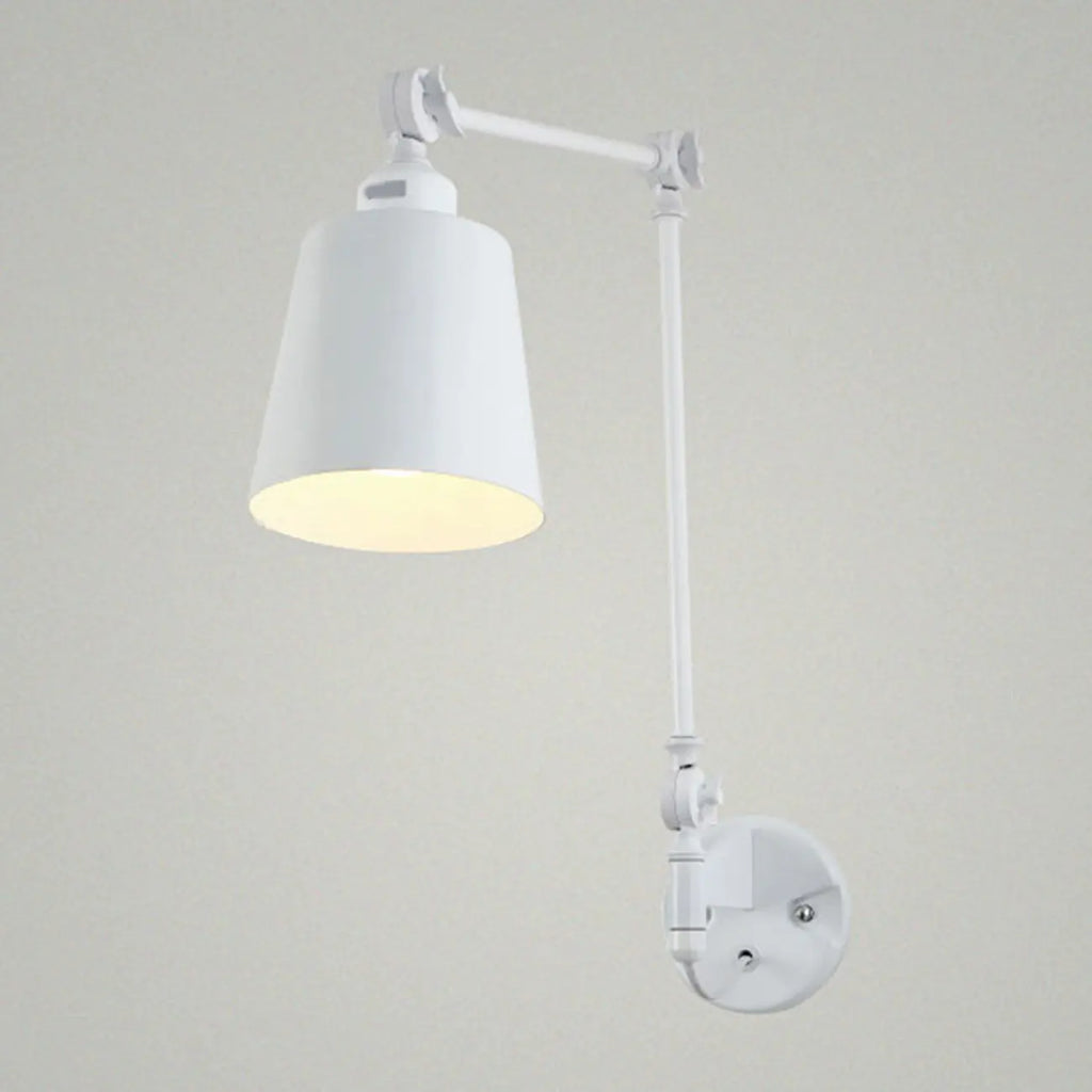 Adjustable Iron Swing Arm Wall Light for Bedside/Study Space