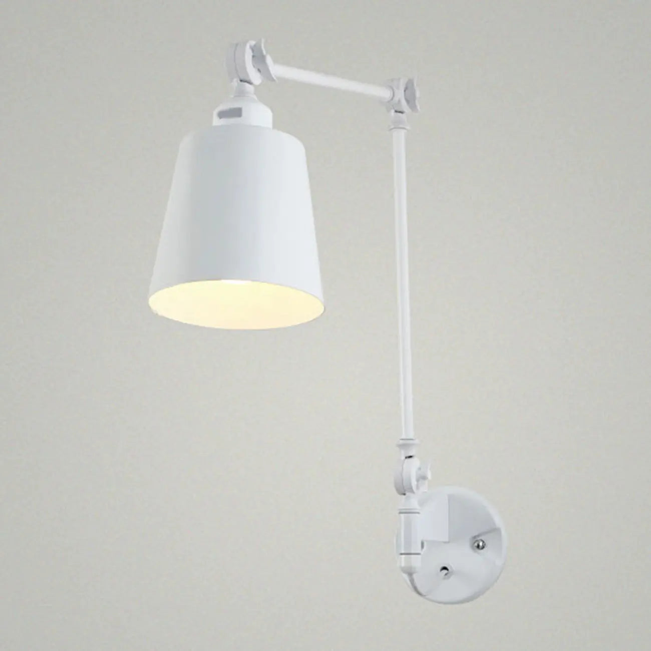 Adjustable Iron Swing Arm Wall Light for Bedside/Study Space