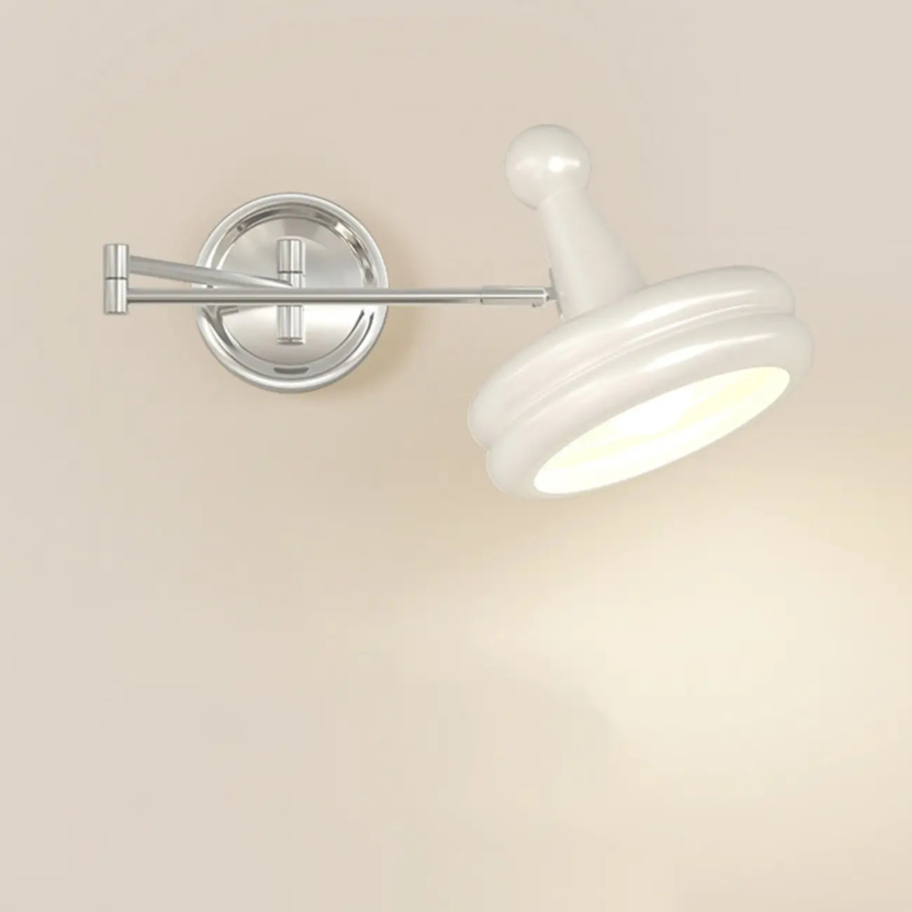 Modern Adjustable Chrome Swing Arm Wall Light for Bedside