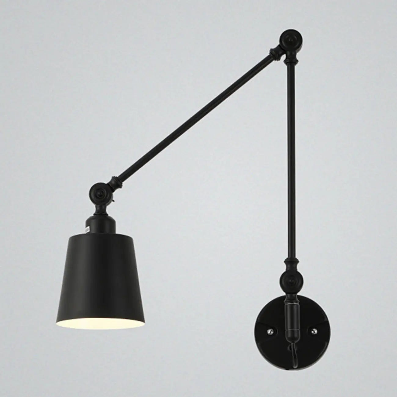 Adjustable Iron Swing Arm Wall Light for Bedside/Study Space