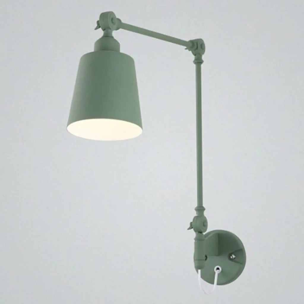 Adjustable Iron Swing Arm Wall Light for Bedside/Study Space