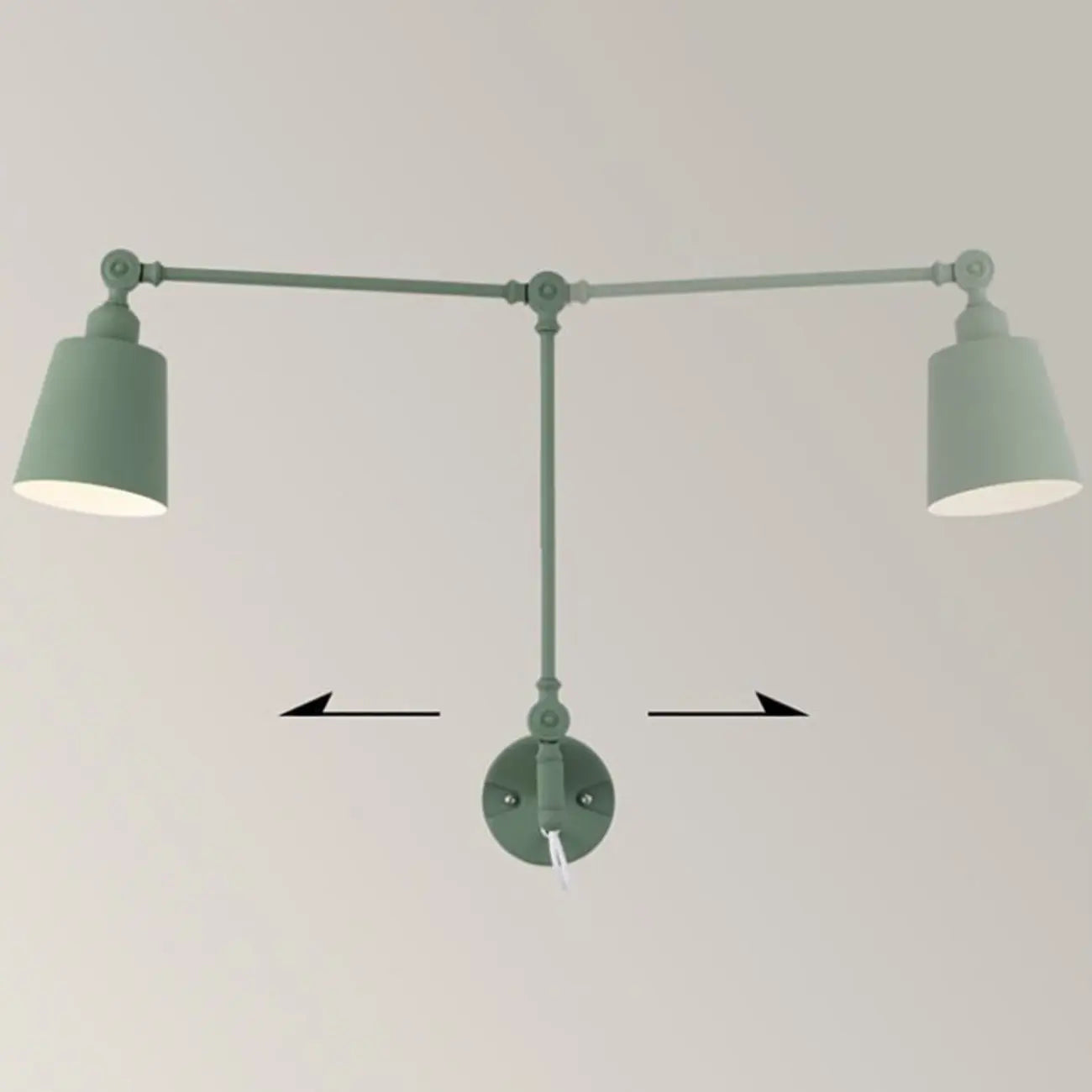 Adjustable Iron Swing Arm Wall Light for Bedside/Study Space