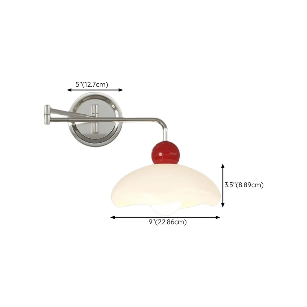 Modern Adjustable Chrome Swing Arm Wall Light for Bedside
