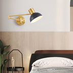 5 to 9 Inch Modern Swing Arm Brass Wall Light for Bedside