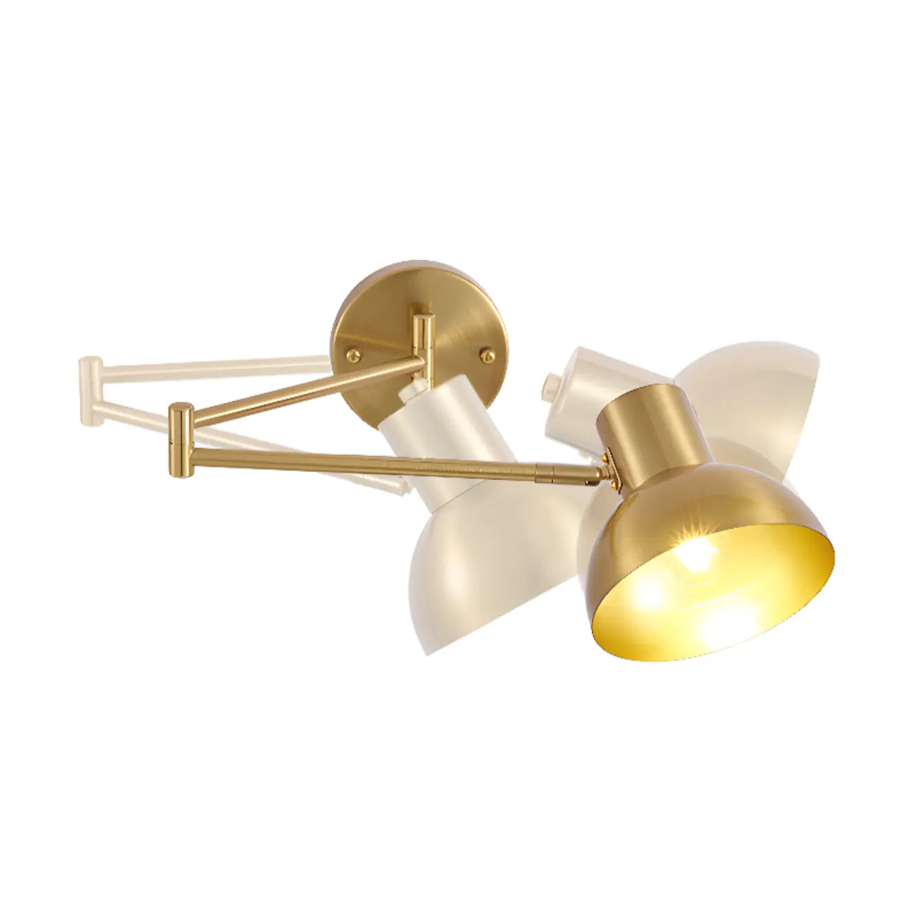 5 to 9 Inch Modern Swing Arm Brass Wall Light for Bedside