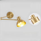 5 to 9 Inch Modern Swing Arm Brass Wall Light for Bedside
