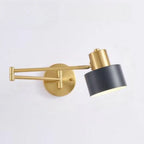 5 to 9 Inch Modern Swing Arm Brass Wall Light for Bedside