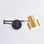 5 to 9 Inch Modern Swing Arm Brass Wall Light for Bedside