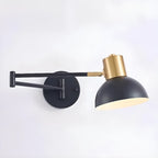 5 to 9 Inch Modern Swing Arm Brass Wall Light for Bedside