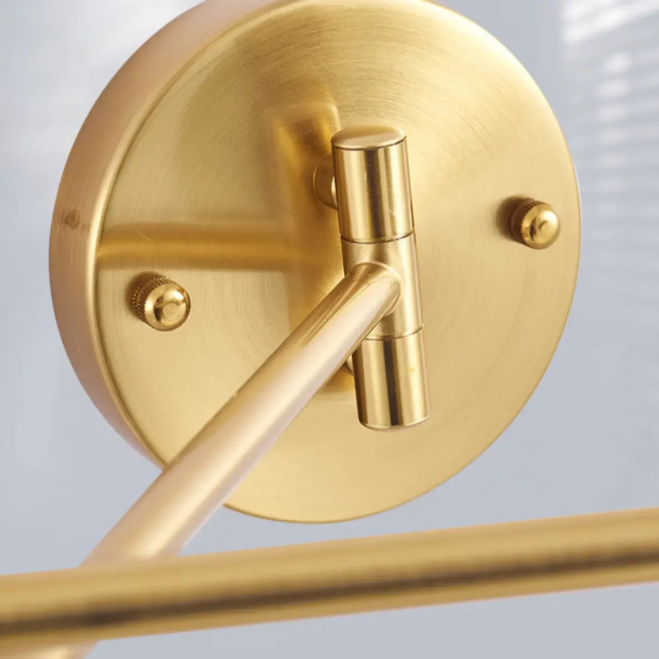 5 to 9 Inch Modern Swing Arm Brass Wall Light for Bedside