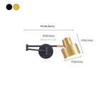 5 to 9 Inch Modern Swing Arm Brass Wall Light for Bedside