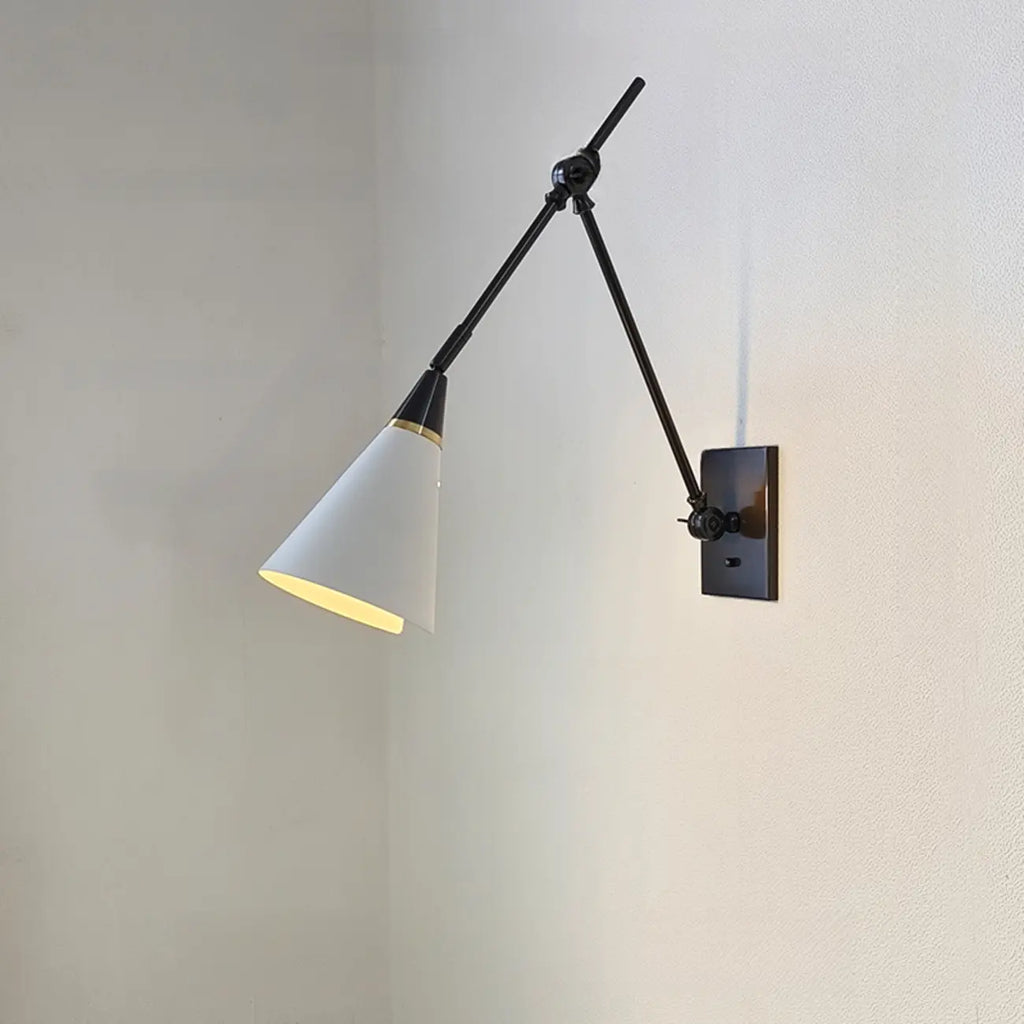 26'' Adjustable Swing Arm Wall Light Fixture for Bedside Reading