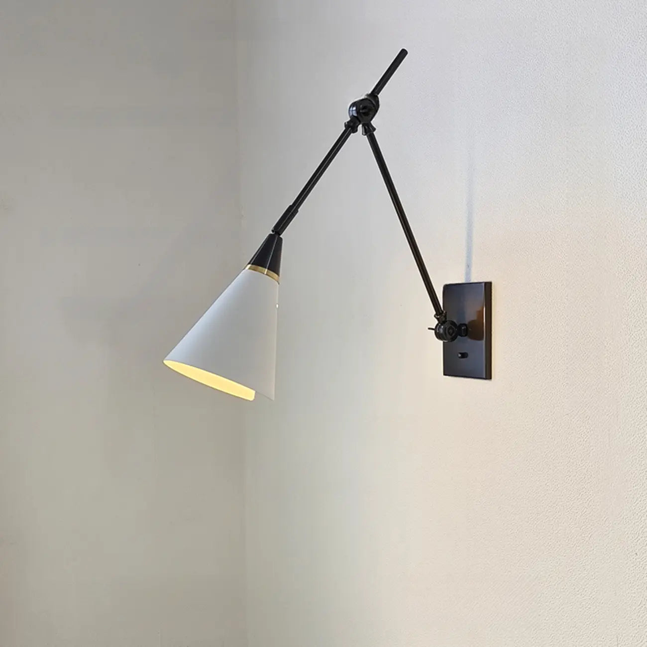 26'' Adjustable Swing Arm Wall Light Fixture for Bedside Reading
