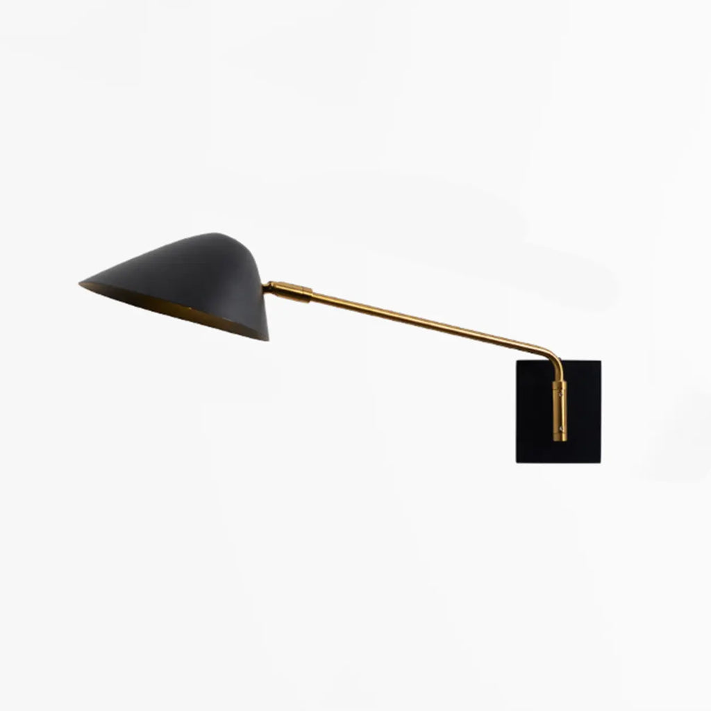 Black Metal 2-Light Swing Arm Wall Lamp for Living Room