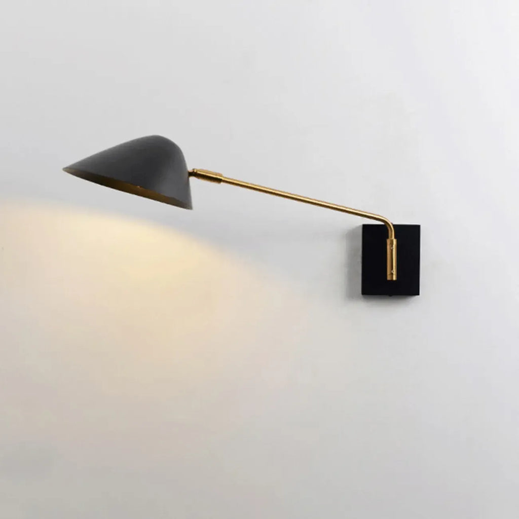 Black Metal 2-Light Swing Arm Wall Lamp for Living Room