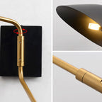 Black Metal 2-Light Swing Arm Wall Lamp for Living Room