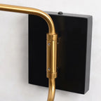 Black Metal 2-Light Swing Arm Wall Lamp for Living Room