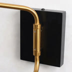 Black Metal 2-Light Swing Arm Wall Lamp for Living Room