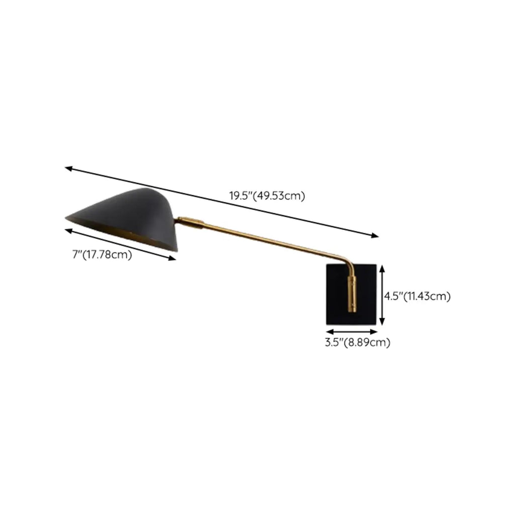 Black Metal 2-Light Swing Arm Wall Lamp for Living Room