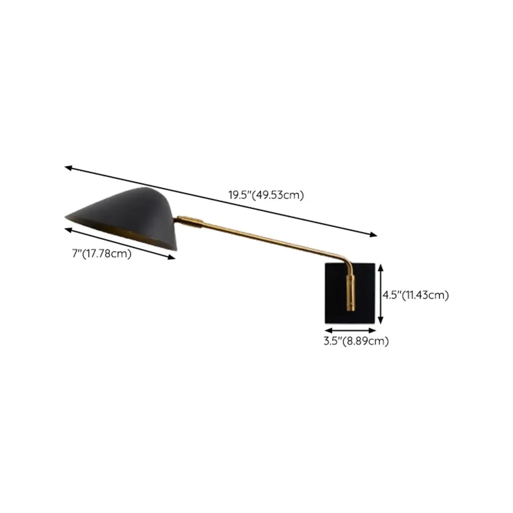 Black Metal 2-Light Swing Arm Wall Lamp for Living Room