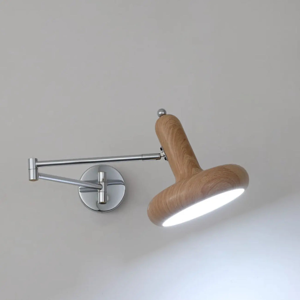 Mini Adjustable Iron Swing Arm Wall Light for Bedside Use