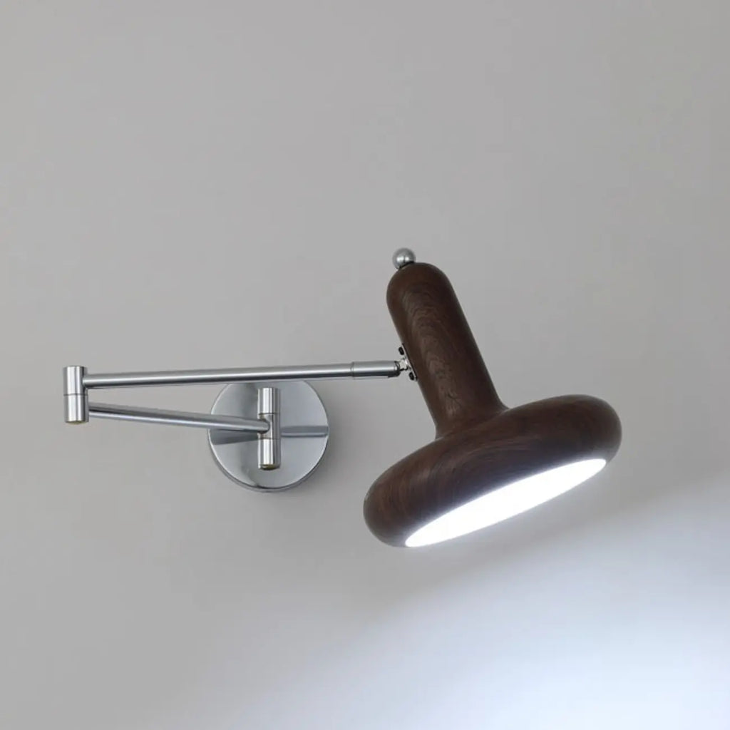 Mini Adjustable Iron Swing Arm Wall Light for Bedside Use